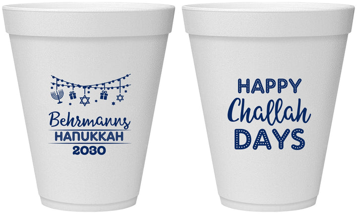 Personalized Hanukkah 12 oz Foam Cups - Challah Days | 270003