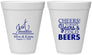 Personalized Wedding 12 oz Foam Cups - Cheers Years Cold Beers | 274