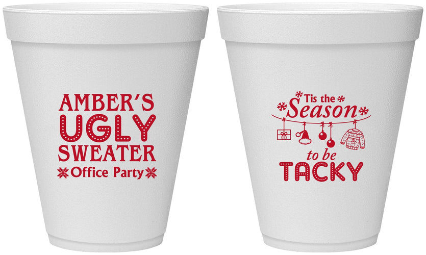 Personalized Christmas 12 oz Foam Cups - Til The Season To Be Tacky | 280020