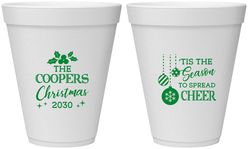 Personalized Christmas 12 oz Foam Cups - Tis The Season | 280027