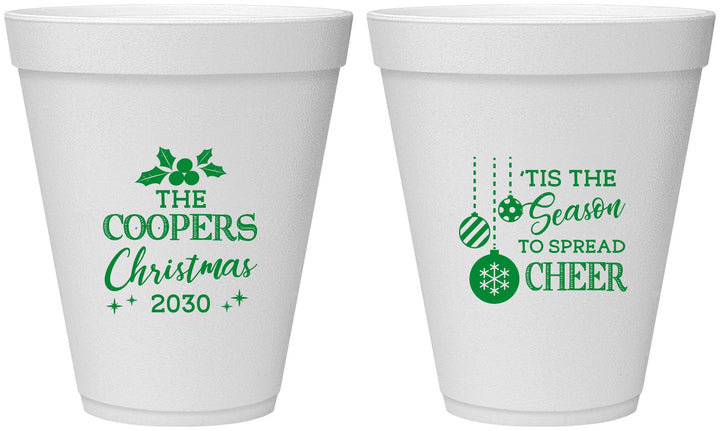 Personalized Christmas 12 oz Foam Cups - Tis The Season | 280027