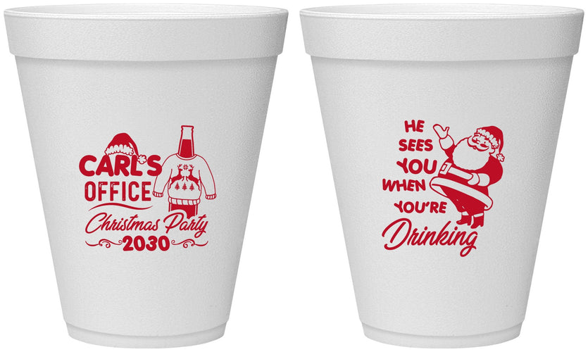 Personalized Christmas 12 oz Foam Cups - Santa Claus | 280028