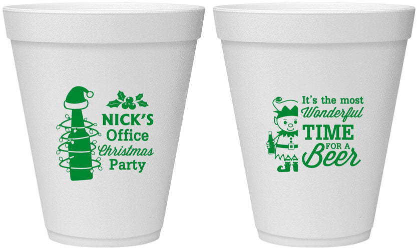 Personalized Christmas 12 oz Foam Cups - Elf | 280029