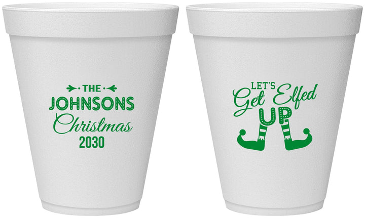 Personalized Christmas 12 oz Foam Cups - Lets Get Elfed Up | 280037