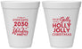 Personalized Christmas 12 oz Foam Cups - Holly Jolly | 280046