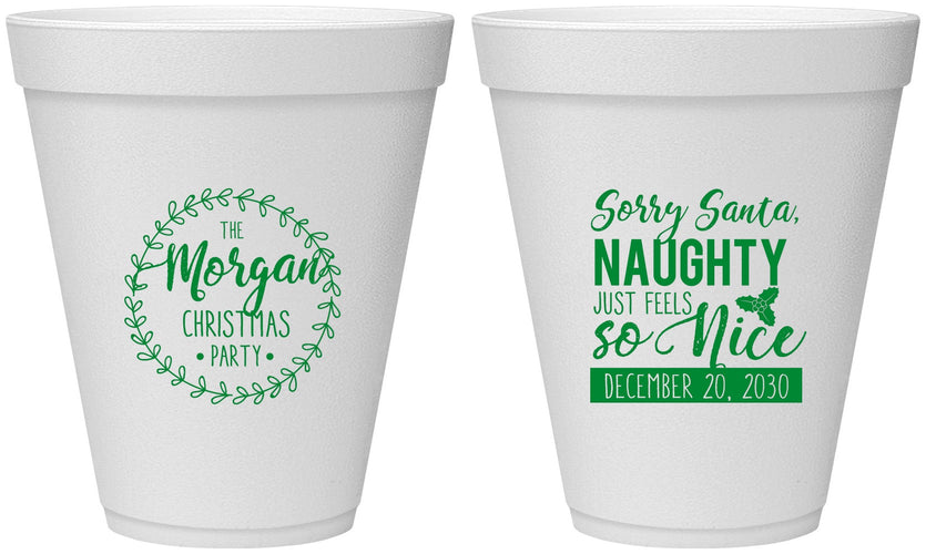 Personalized Christmas 12 oz Foam Cups - Naughty Or Nice | 280047