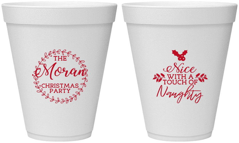Personalized Christmas 12 oz Foam Cups - Touch Of Naughty | 280048