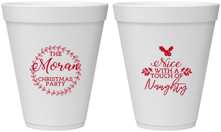 Personalized Christmas 12 oz Foam Cups - Touch Of Naughty | 280048