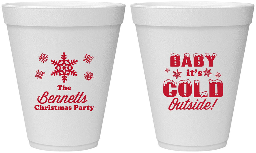 Personalized Christmas 12 oz Foam Cups - Joy To The World | 280054