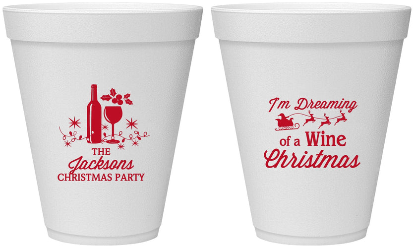 Personalized Christmas 12 oz Foam Cups - Bah Hum Bug | 280056