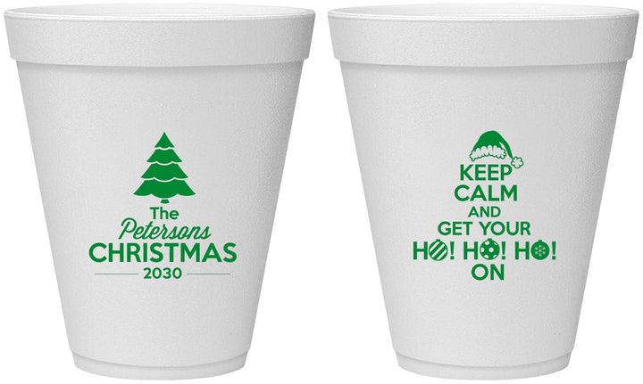 Personalized Christmas 12 oz Foam Cups - Ho Ho Ho | 280061