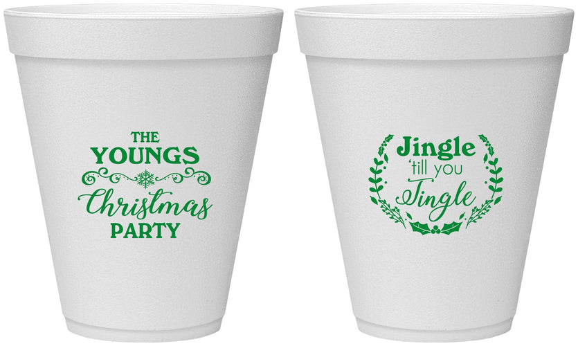 Personalized Christmas 12 oz Foam Cups - Jingle Til You Jingle | 280063