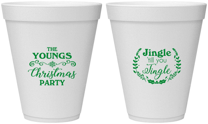 Personalized Christmas 12 oz Foam Cups - Jingle Til You Jingle | 280063