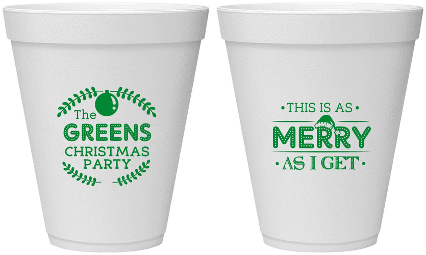 Personalized Christmas 12 oz Foam Cups - Merry As I Get | 280065