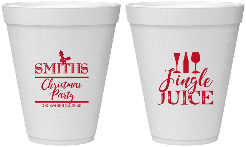 Personalized Christmas 12 oz Foam Cups - Jingle Juice | 280066