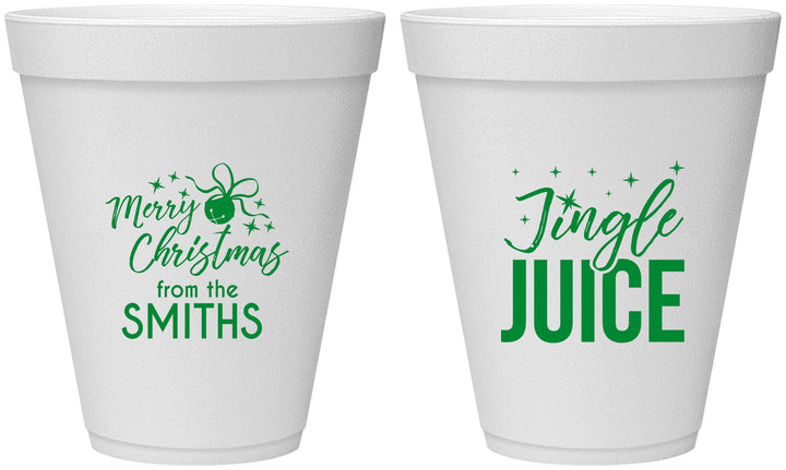Personalized Christmas 12 oz Foam Cups - Jingle Juice | 280067