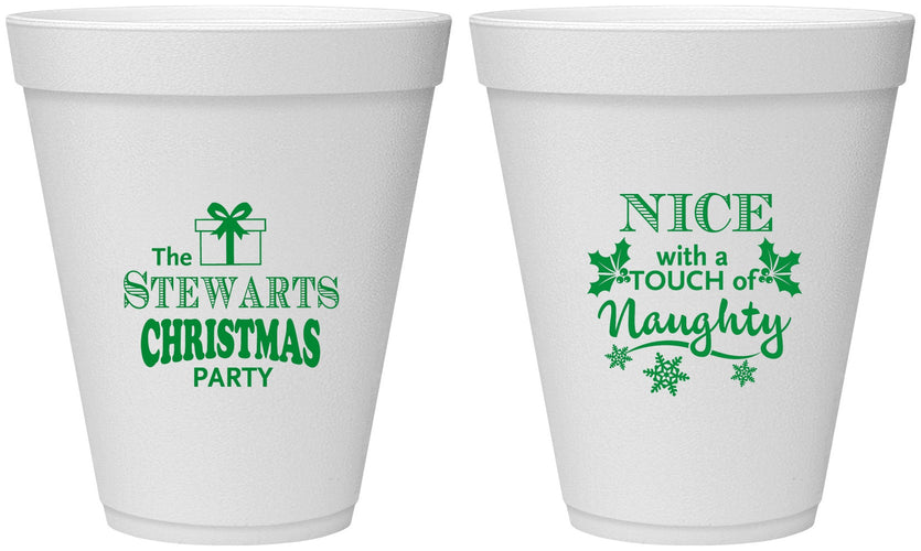 Personalized Christmas 12 oz Foam Cups - Naughty Or Nice | 280069
