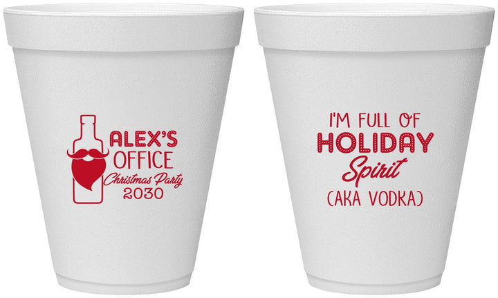 Personalized Christmas 12 oz Foam Cups - Holiday Spirit | 280072