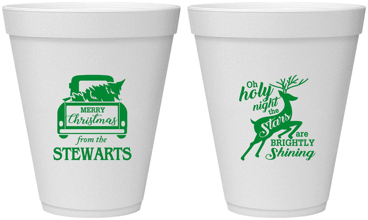 Personalized Christmas 12 oz Foam Cups - Tree | 280073