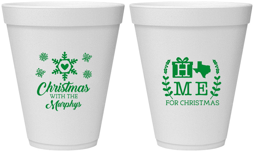 Personalized Christmas 12 oz Foam Cups - Texas | 280075