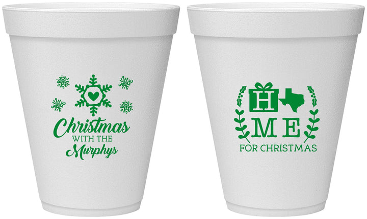 Personalized Christmas 12 oz Foam Cups - Texas | 280075