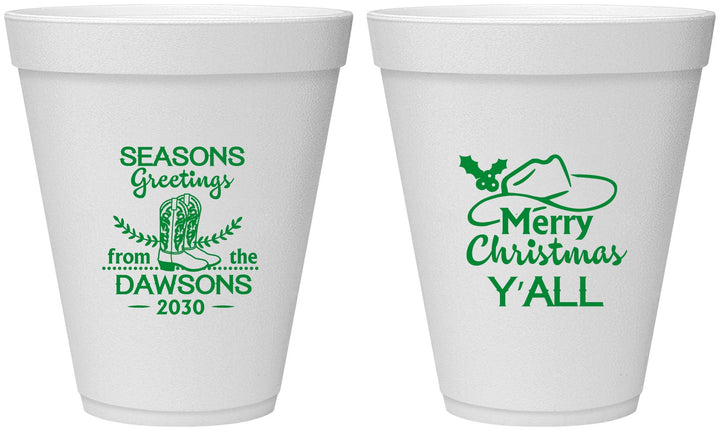 Personalized Christmas 12 oz Foam Cups - Texas | 280077