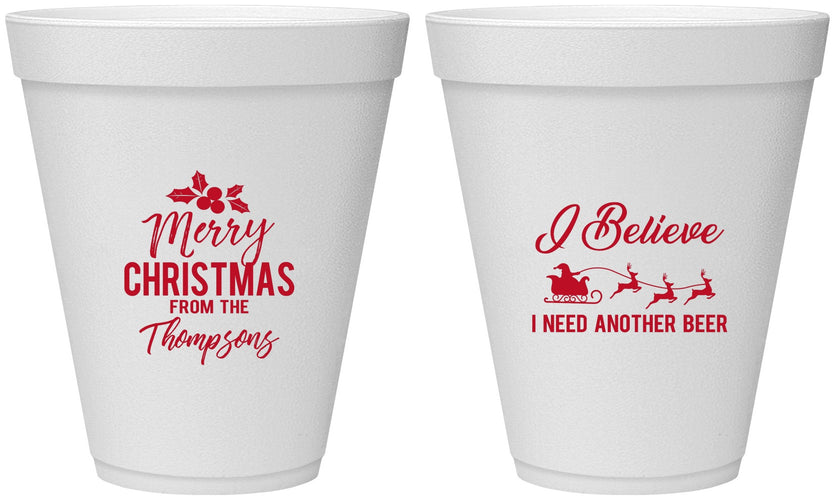 Personalized Christmas 12 oz Foam Cups - Santa Claus | 280086