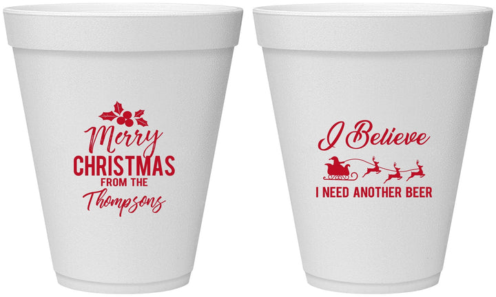 Personalized Christmas 12 oz Foam Cups - Santa Claus | 280086
