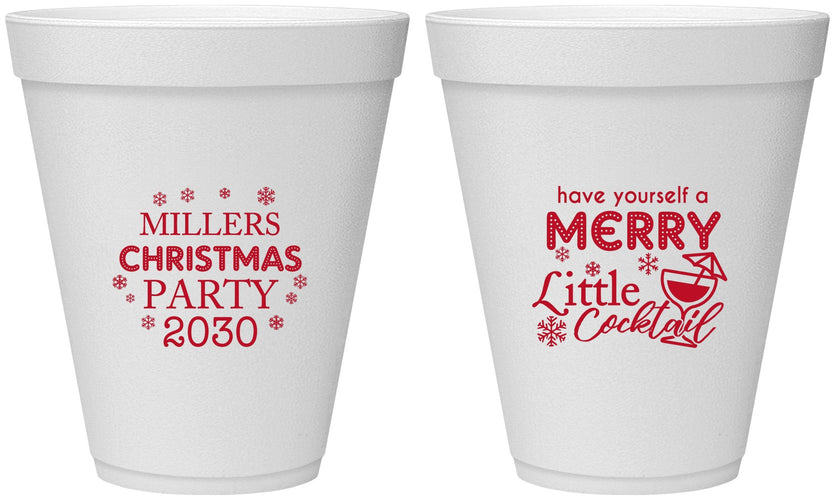 Personalized Christmas 12 oz Foam Cups - Cocktail | 280098
