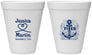 Personalized Wedding 12 oz Foam Cups - They Tied The Knot Nautical | 293