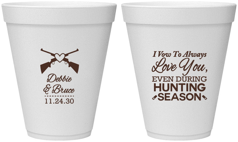 Personalized Wedding 12 oz Foam Cups - Hunting | 308
