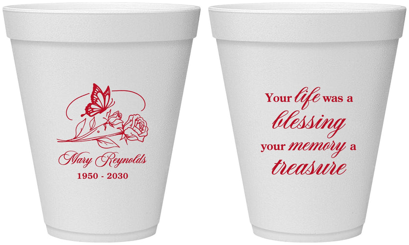 Personalized Memorial 12 oz Foam Cups - Life Blessing Memory | 310005