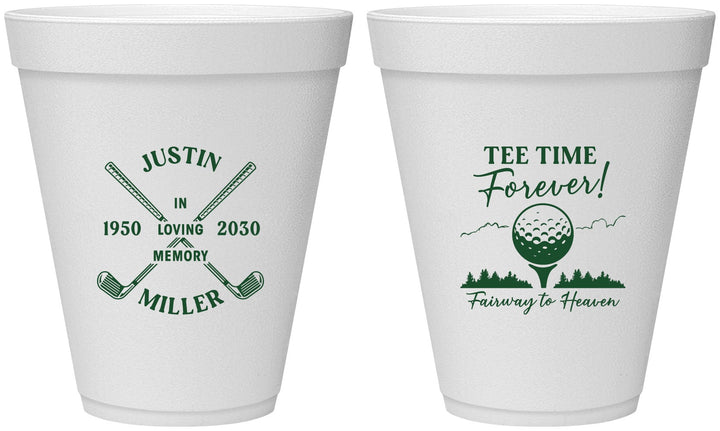 Personalized Memorial 12 oz Foam Cups - Fairway To Heavens | 310007