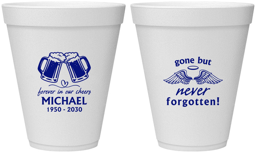 Personalized Memorial 12 oz Foam Cups - Gone But Never Forgotten | 310010
