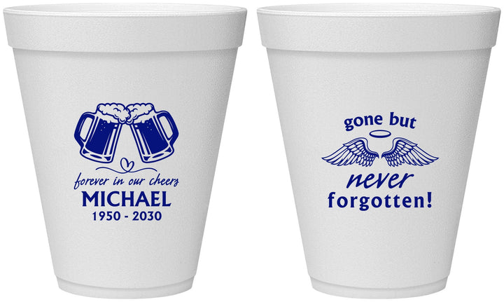 Personalized Memorial 12 oz Foam Cups - Gone But Never Forgotten | 310010