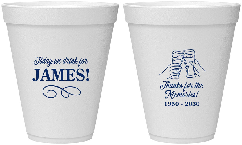 Personalized Memorial 12 oz Foam Cups - Thanks For The Memories | 310011