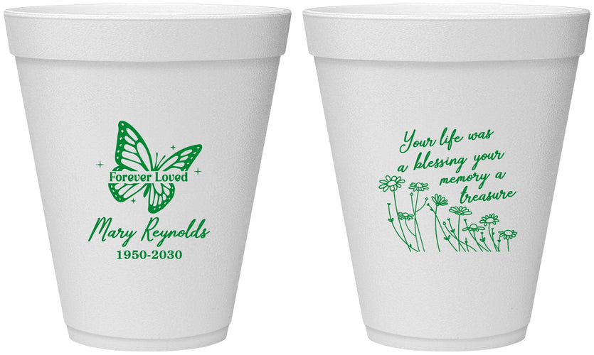 Personalized Memorial 12 oz Foam Cups - Forever Loved | 310013