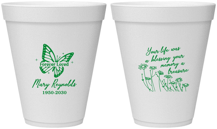 Personalized Memorial 12 oz Foam Cups - Forever Loved | 310013