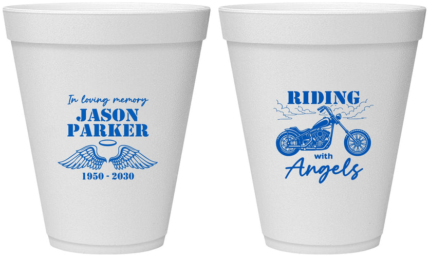 Personalized Memorial 12 oz Foam Cups - Riding With Angels | 310018