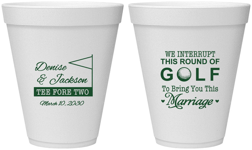 Personalized Wedding 12 oz Foam Cups - We Interrupt Golf | 315