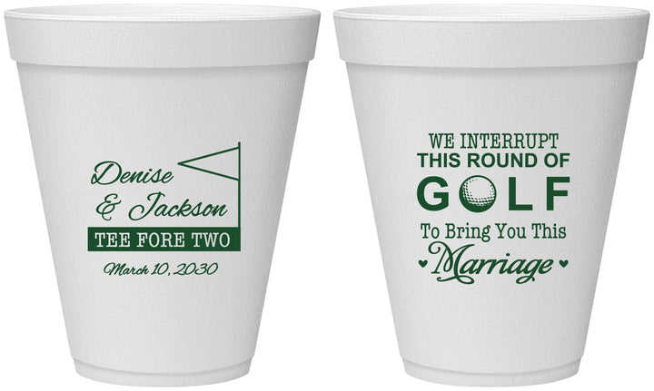 Personalized Wedding 12 oz Foam Cups - We Interrupt Golf | 315
