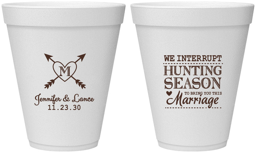 Personalized Wedding 12 oz Foam Cups - We Interrupt Season | 318