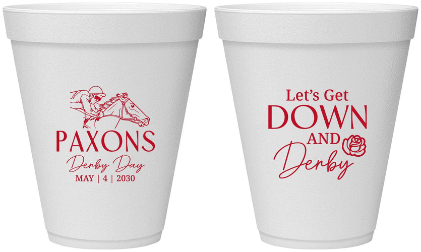 Personalized Derby Day 12 oz Foam Cups - Lets Get Down And Derby | 320000