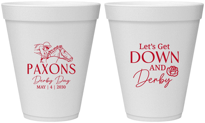 Personalized Derby Day 12 oz Foam Cups - Lets Get Down And Derby | 320000