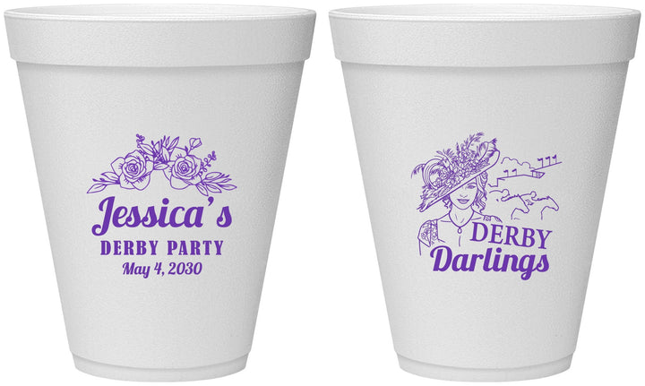 Personalized Derby Day 12 oz Foam Cups - Derby Darlins | 320004