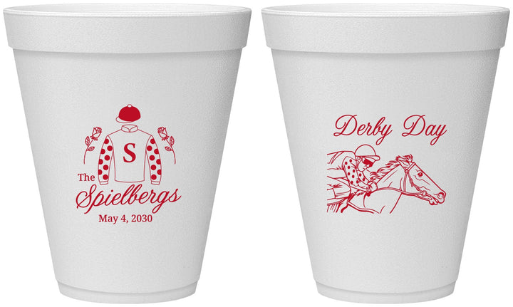 Personalized Derby Day 12 oz Foam Cups - Horses | 320007
