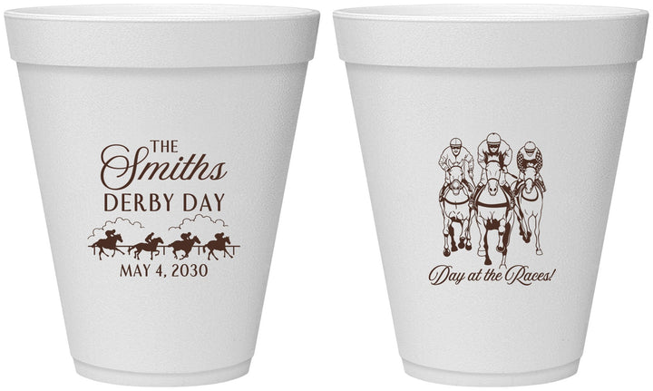 Personalized Derby Day 12 oz Foam Cups - Day At The Races | 320009