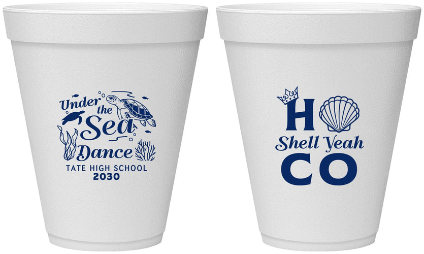 Personalized Homecoming 12 oz Foam Cups - Hoco Under The Sea | 330003