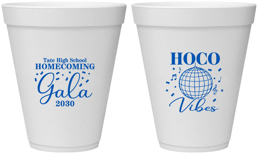 Personalized Homecoming 12 oz Foam Cups - Hoco Vibes | 330006