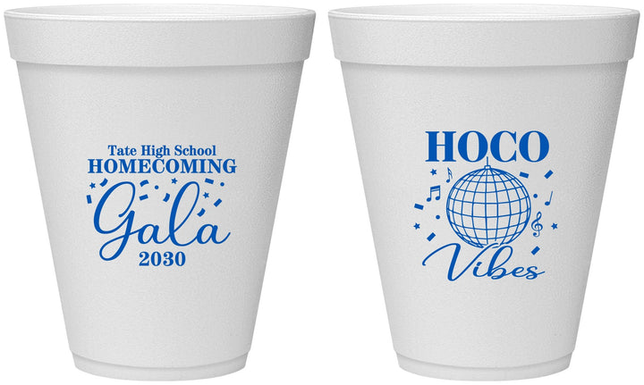 Personalized Homecoming 12 oz Foam Cups - Hoco Vibes | 330006